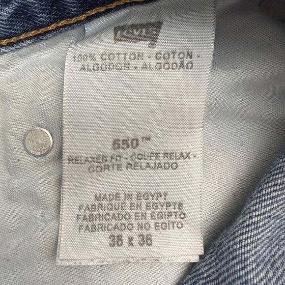 Levis 550 Relaxed Fit Jeans Mens 36x36 Medium Wash‎ Denim Classic (Fits 36x34) - Picture 8 of 10
